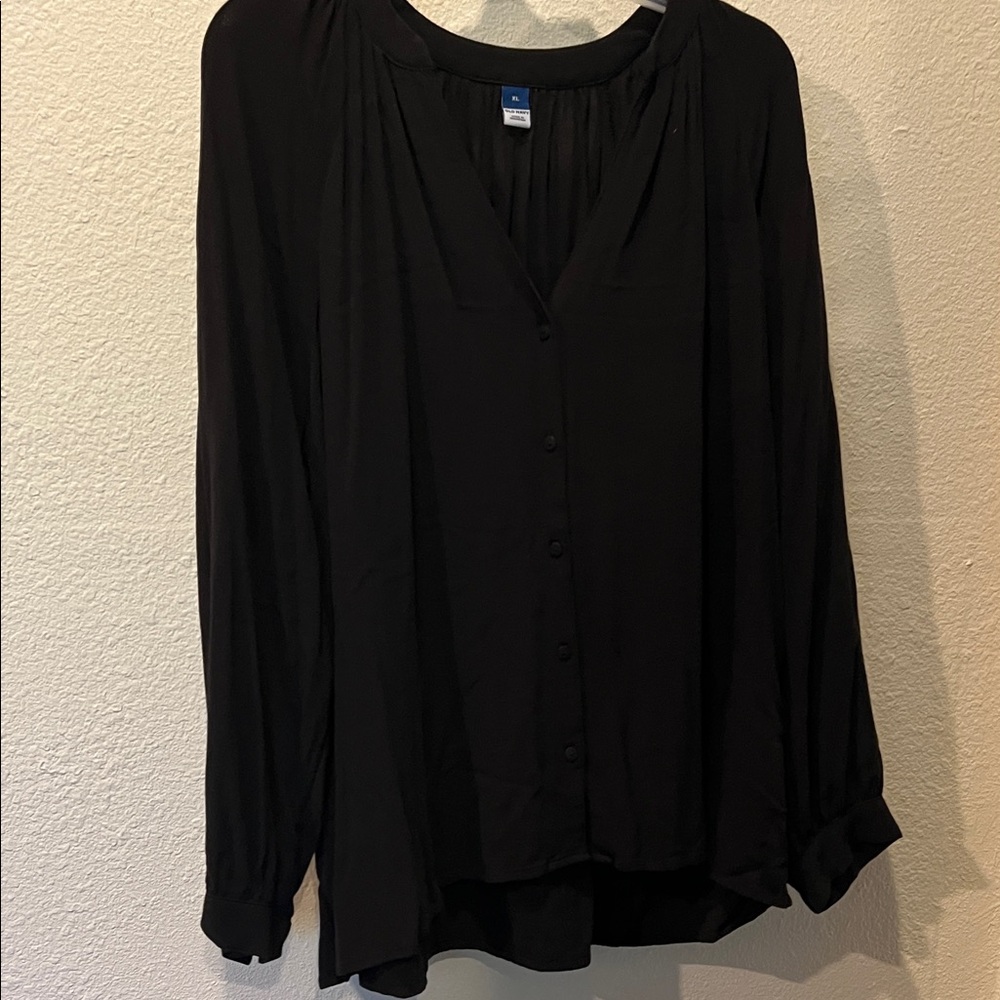 Old Navy Black Button-Up Blouse